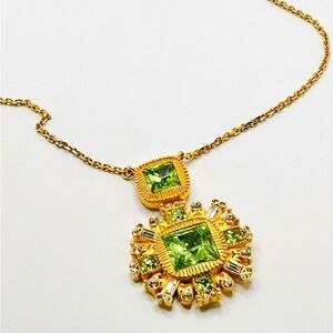 Victoria & Albert Museum Mosaic Crystal Drop Pendant Necklace 18k Plated 18”+